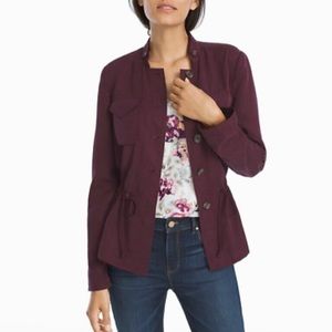WHBM Burgundy Tencel Utility Jacket